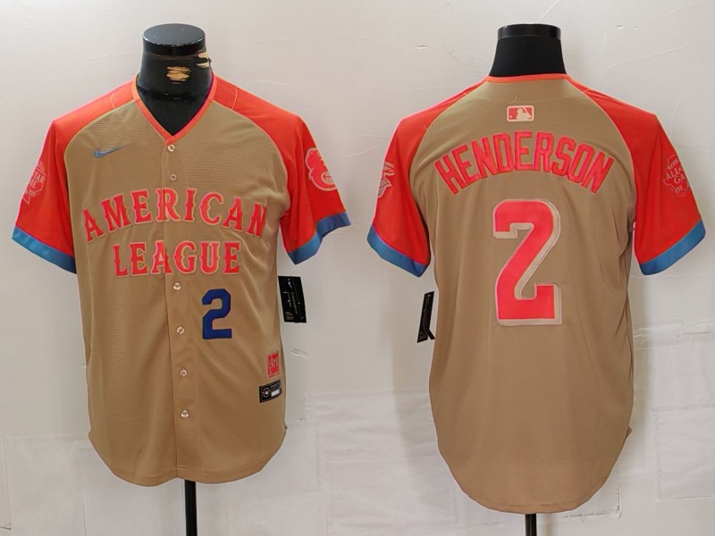 Men Baltimore Orioles #2 Henderson Orange All star 2024 Nike MLB Jersey style 2->baltimore orioles->MLB Jersey